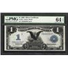 Image 1 : 1899 $1 Black Eagle Silver Certificate Note Fr.233 PMG Choice Uncirculated 64EPQ