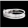 Image 3 : 18KT White Gold 0.90 ctw Diamond Wedding Band and Ring