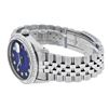 Image 7 : Rolex Mens Stainless Steel Blue Vignette Princess Cut Diamond Datejust Wristwatc
