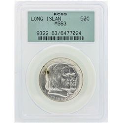 1936 Long Island Tercentenary Commemorative Half Dollar Coin PCGS MS63