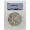 Image 1 : 1923 $1 Peace Silver Dollar Coin PCGS MS63