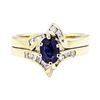 Image 2 : 14KT Yellow Gold 1.01 ctw Sapphire and Diamond Ring