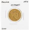 Image 1 : 1875 Belgium 20 Francs Gold Coin