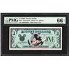 Image 1 : 1988 $1 Disney Dollars Note PMG Gem Uncirculated 66EPQ