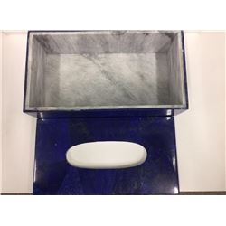 Natural Lapis Tissue Box    10"x5.5"