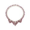 Image 1 : GIA 52.2CT BURMA RUBY 18K WHITE GOLD NECKLACE