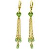 Image 1 : Genuine 9.5 ctw Peridot Earrings Jewelry 14KT Yellow Gold - REF-62W2Y