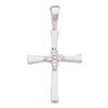 Image 1 : 0.05 CTW Diamond Simple Cross Pendant 10KT White Gold - REF-6W2K