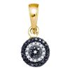 Image 1 : 0.10 CTW Black Color Diamond Circle Cluster Pendant 10KT Yellow Gold - REF-8M9H