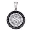 Image 1 : 0.50 CTWBlack Color Diamond Circle Pendant 10KT White Gold - REF-26Y9X