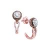 Image 1 : 0.73 CTW Diamond J Half Hoop Cluster Earrings 14KT Rose Gold - REF-89F9N