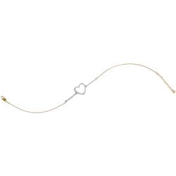 0.20 CTW Diamond Heart Chain Bracelet 10KT Yellow Gold - REF-30H2M