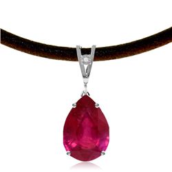 Genuine 5.01 ctw Ruby & Diamond Necklace Jewelry 14KT White Gold - REF-59Z8N
