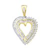 0.84 CTW Diamond Heart Love Pendant 10KT Yellow Gold - REF-44X9Y