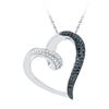 0.16 CTW Black Color Diamond Heart Love Pendant 10KT White Gold - REF-18K2W