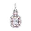 0.40 CTW Pink Diamond Square Cluster Fashion Pendant 18KT Rose Gold - REF-172M4H
