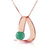 Genuine 1.65 ctw Emerald Necklace Jewelry 14KT Rose Gold - REF-32Z8N