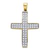 Image 1 : 0.52 CTW Diamond Cross Pendant 10KT Yellow Gold - REF-41H9M