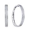 Image 1 : 0.80 CTWDiamond Large Hoop Earrings 10KT White Gold - REF-79W4K