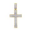 Image 1 : 0.45 CTW Mens Diamond Symmetrical Cross Charm Pendant 10KT Yellow Gold - REF-56N2F