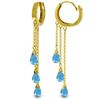Genuine 4.8 ctw Blue Topaz Earrings Jewelry 14KT Yellow Gold - REF-64A4K