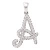 0.17 CTW Diamond Letter A Pendant 10KT White Gold - REF-10N5F