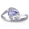 Genuine 0.51 ctw Tanzanite & Diamond Ring Jewelry 14KT White Gold - REF-29R3P
