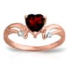 Image 1 : Genuine 1.26 ctw Garnet & Diamond Ring Jewelry 14KT Rose Gold - REF-42V2W