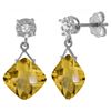 Genuine 17.56 ctw Citrine & Diamond Earrings Jewelry 14KT White Gold - REF-48P3H