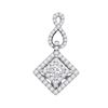 Image 1 : 0.76 CTW Princess Diamond Square Pendant 14KT White Gold - REF-89N9F