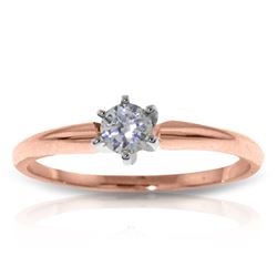 Genuine 0.15 ctw Diamond Anniversary Ring Jewelry 14KT Rose Gold - REF-76T2A