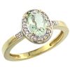 Image 1 : Natural 1.08 ctw Green-amethyst & Diamond Engagement Ring 10K Yellow Gold - REF-25V5F