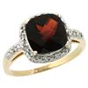 Image 1 : Natural 3.92 ctw Garnet & Diamond Engagement Ring 10K Yellow Gold - REF-28W4K