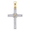 Image 1 : 0.20 CTW Diamond Bound Cross Pendant 10KT Yellow Gold - REF-19N4F