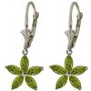 Image 1 : Genuine 2.8 ctw Peridot Earrings Jewelry 14KT White Gold - REF-46K7V