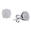 Image 1 : 0.13 CTW Diamond Cluster Earrings 10KT White Gold - REF-12H2M