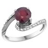 Image 1 : Natural 1.29 ctw ruby & Diamond Engagement Ring 10K White Gold - REF-43K3R