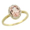 Image 1 : Natural 1.22 ctw Morganite & Diamond Engagement Ring 10K Yellow Gold - REF-24H7W