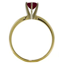 Genuine 0.65 ctw Ruby Ring Jewelry 14KT White Gold - REF-28R5P