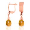 Image 1 : Genuine 2.5 ctw Citrine Earrings Jewelry 14KT Rose Gold - REF-22W3Y