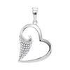 0.20 CTW Diamond Scroll Heart Love Pendant 10KT White Gold - REF-18F2N