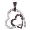 1.15 CTW Cognac-brown Color Diamond Heart Love Pendant 10KT White Gold - REF-75K2W