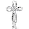 Image 1 : 0.09 CTW Diamond Rounded Cross Pendant 10KT White Gold - REF-13H4M