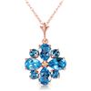 Genuine 2.43 ctw Blue Topaz Necklace Jewelry 14KT Rose Gold - REF-29K7V
