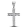 Image 1 : 0.50 CTWMens Diamond Roman Cross Charm Pendant 10KT White Gold - REF-56Y2X