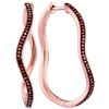 Image 1 : 0.25 CTW Diamond Wavy Hoop Earrings 10KT Rose Gold - REF-40K4W