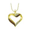 Image 1 : 0.10 CTW Cognac-brown Color Diamond Heart Pendant 10KT Yellow Gold - REF-14N9F