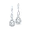 Image 1 : 0.50 CTWDiamond Solitaire Teardrop Dangle Earrings 10KT White Gold - REF-52N4F