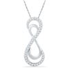 Image 1 : 0.10 CTW Diamond Double Infinity Pendant 10KT White Gold - REF-10N5F