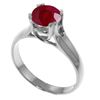 Image 1 : Genuine 1.35 ctw Ruby Ring Jewelry 14KT White Gold - REF-61Z2N